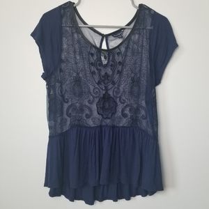 American Eagle Outfitters sheer beaded tunic top